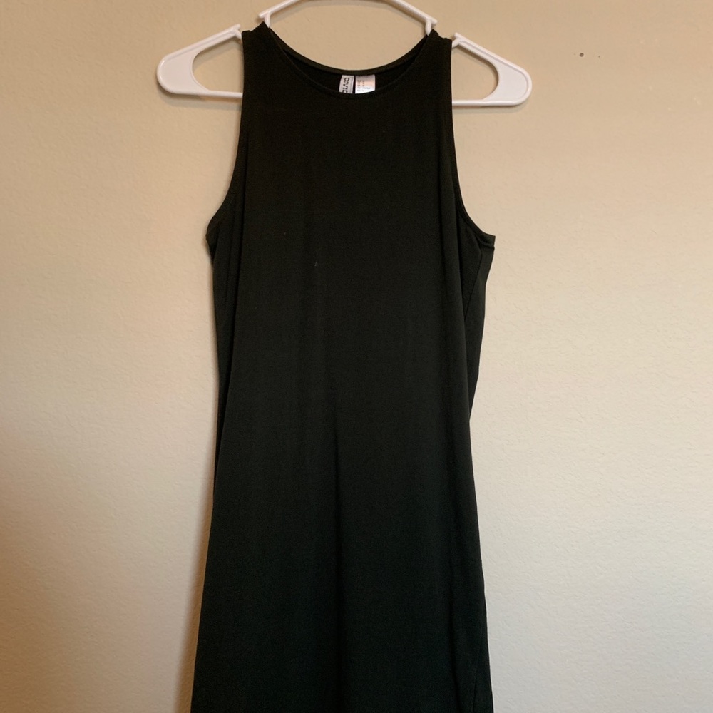 Olive green midi dress